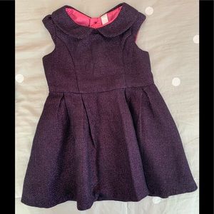 Euc girls black and pink metallic dress size 4T